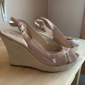 Guess pale pink wedge sandals